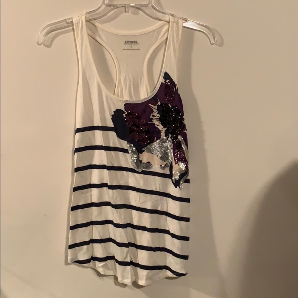 Express Racer Back Sequined Tank Top
